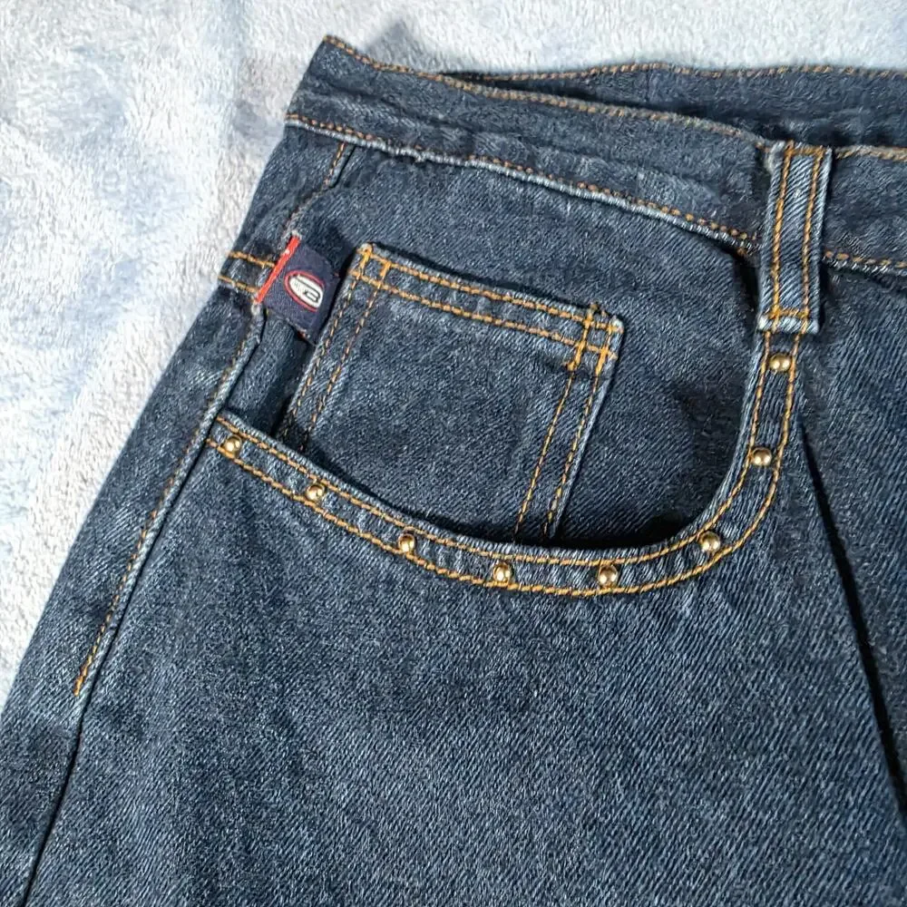 Vintage Y2K Bongo High Waisted Mom Jeans Hibiscus Embroidered Ankle Zip 20W Plus